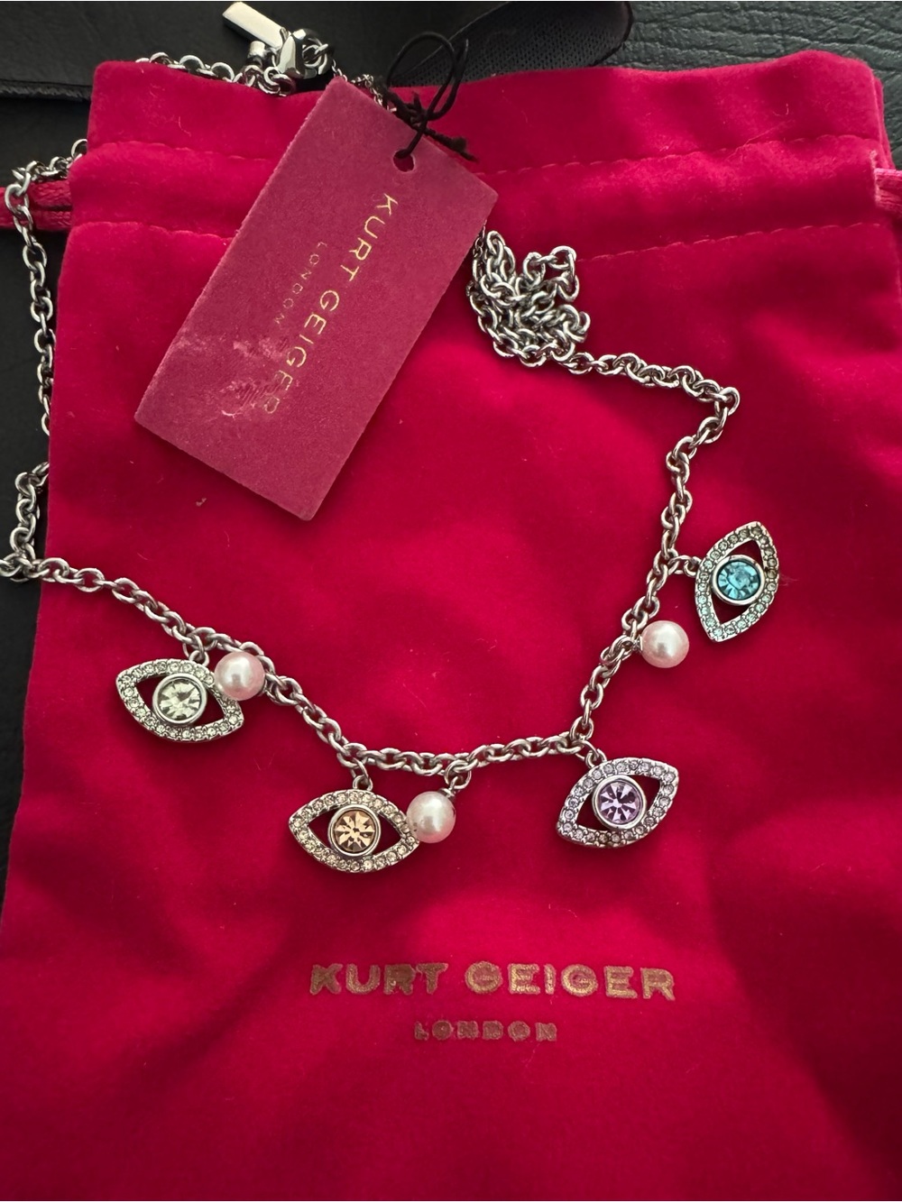 Kurt Geiger Evil Eye Necklace in Pastel